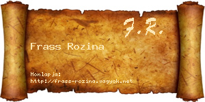 Frass Rozina névjegykártya